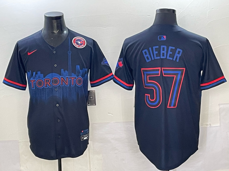 Men 2025 Toronto Blue Jays #57 Bieber Blue Nike MLB Jersey 043